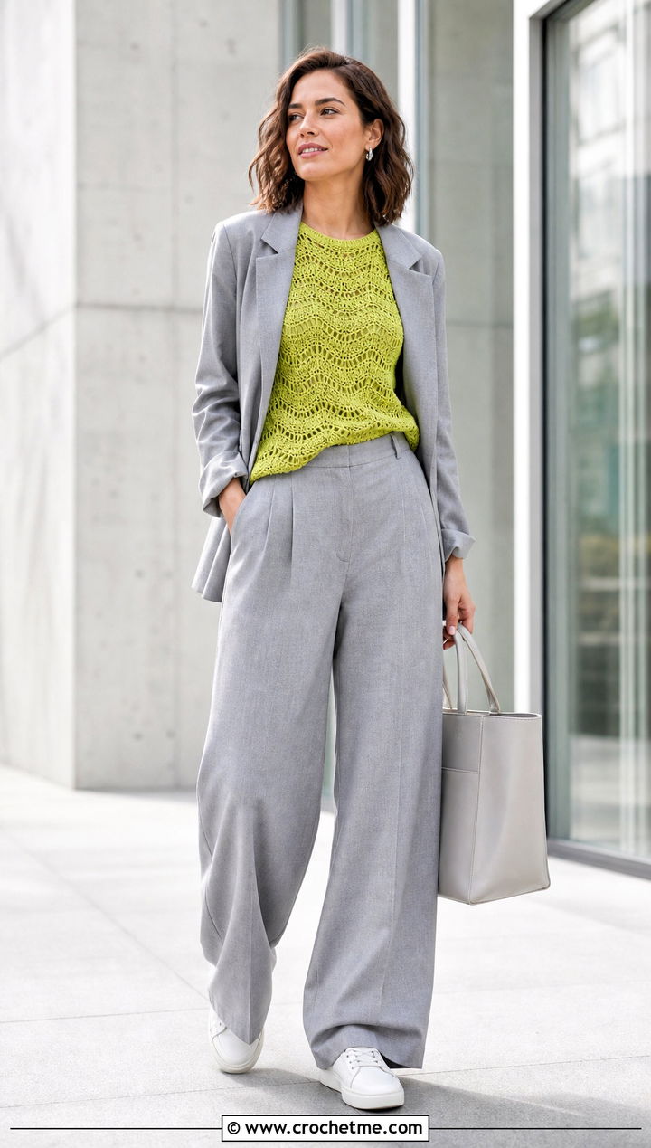 Wave Crochet T Shirt With Matching Suit - 20 wave crochet top outfit ideas