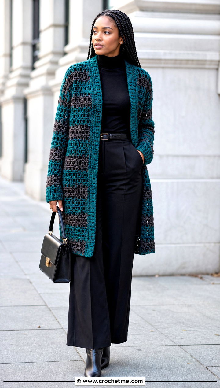 Wednesday Addams Striped Crochet Cardigan Outfit - 15 Wednesday Addams Crochet Clothes and outfit ideas