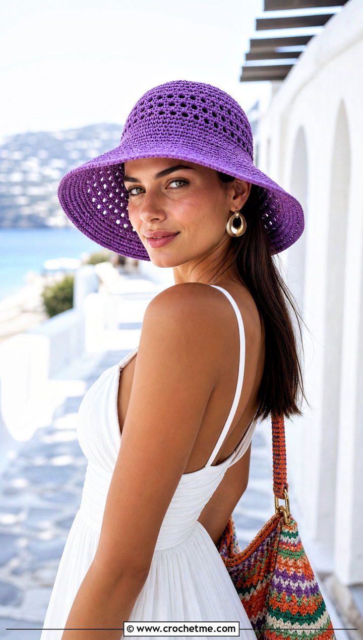Wide Brim Straw Crochet Bucket Hat With White Maxi Dress - 20 Straw Crochet Bucket Hat outfit ideas