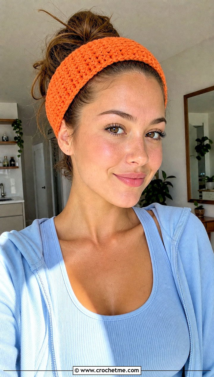 Wide Crochet Spa Headband With Matching Lounge Set - 25 Crochet Makeup Headband outfit ideas