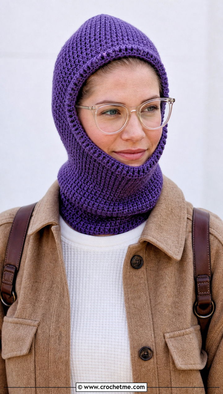 Wide Open Helmet Balaclava With Shacket - 25 crochet helmet balaclava outfit ideas