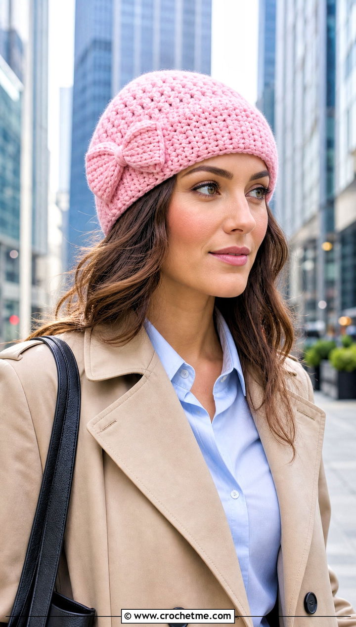 Willow Beanie With Trench Coat And Office Outfit - 15 Willow Beanie By Crochet By Jennifer outfit ideas