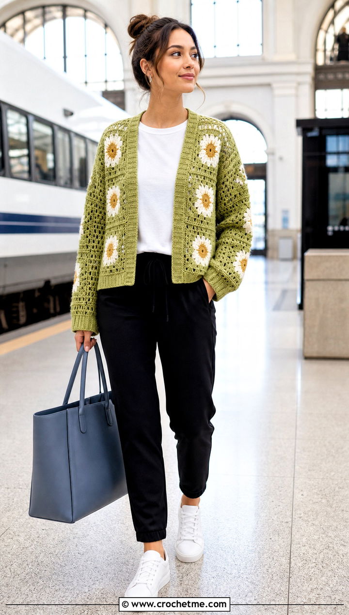 Willow Granny Square Cardigan With Joggers - 35 Willow Granny Square Cardigan outfit ideas