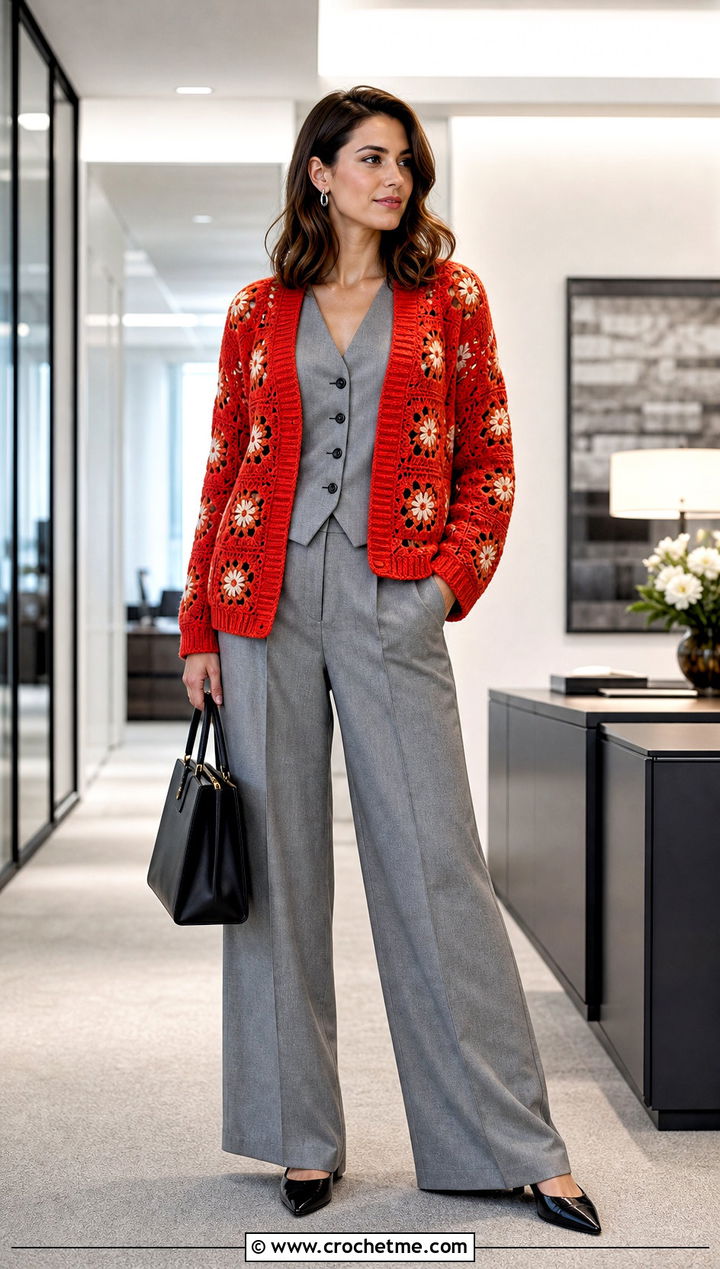 Willow Granny Square Cardigan With Matching Vest And Trousers - 35 Willow Granny Square Cardigan outfit ideas
