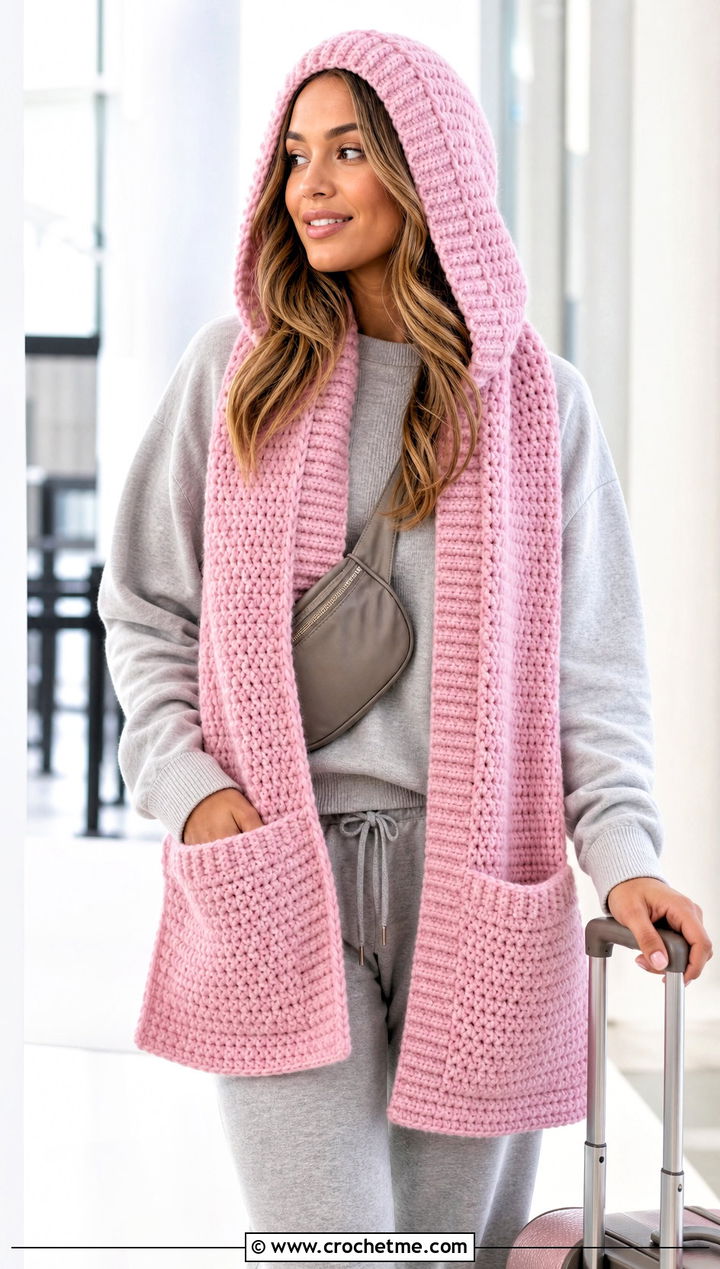 Woodland Hooded Crochet Scarf With Matching Sweatsuit - 15 Woodland Hooded Crochet Scarf outfit ideas