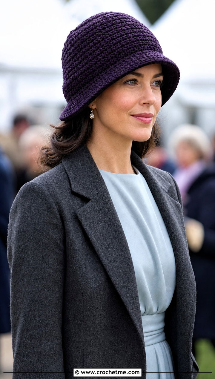 Wool Ease Crochet Cloche Hat With Midi Dress - 25 Wool Ease Crochet Hat outfit ideas